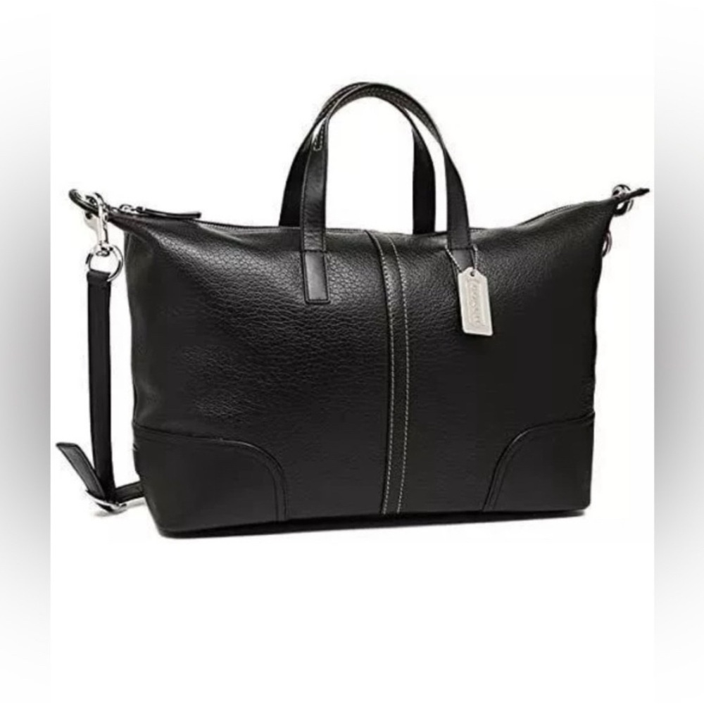 Coach‎ F31663 SV/BK Hadley Luxe Grain Black Pebbled Leather Satchel